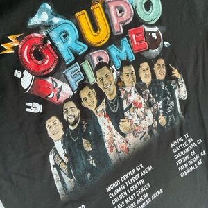 6-2026 CONCERT T- Black Tee with Multicolor Grupo Firme Graphic